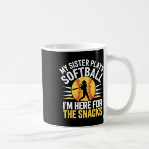 Mug Sœur de softball Je suis juste là pour les snacks