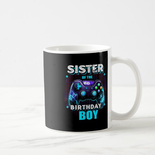 Mug Sœur du garçon d'anniversaire correspondant jeu vi (Droite)