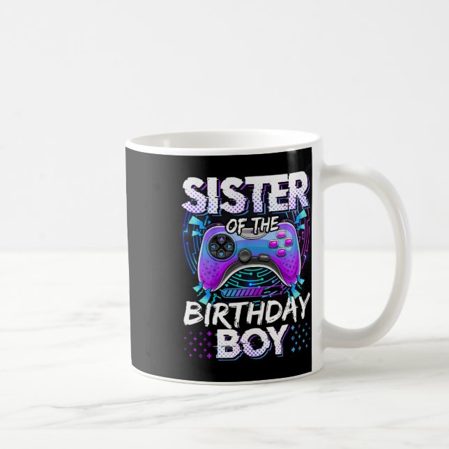 Mug Sœur du garçon d'anniversaire jeu vidéo drôle d'an (Droite)