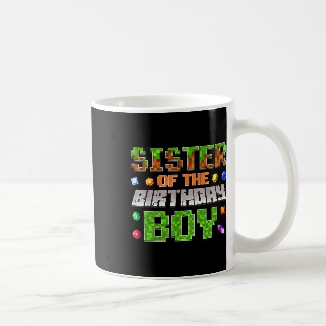 Mug Sœur du garçon d'anniversaire Vidéo de fête d'anni (Droite)