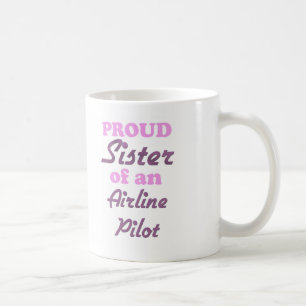 Mug Soeur fière d'un pilote de ligne aérienne