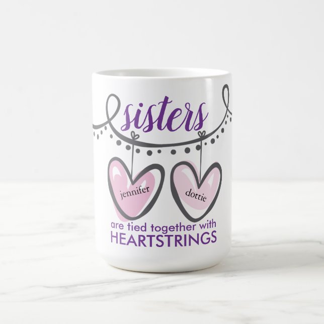 Mug Sœurs de la Saint-Valentin Cœur Cordes du cœur Per (Centre)