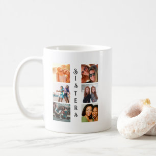 Mug Soeurs modernes personnalisées 6 Collage photo
