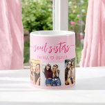 Mug Soeurs Soul Rose Hot 3 Photo Coller<br><div class="desc">Célébrez la soif avec Hot Pink Sisters 3 Photo Collage Keepsaké Gift Coffee Mug. Cette tasse vibrante présente un magnifique collage de trois photos chères, capturant des moments spéciaux partagés avec vos soeurs. Le design rose-chaud apporte une touche amusante et élégante, ce qui en fait une pièce exceptionnelle pour tous...</div>