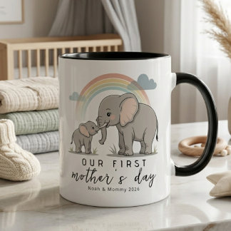Mug Soft Elephant Mom Baby First Mothers Day Calm Love