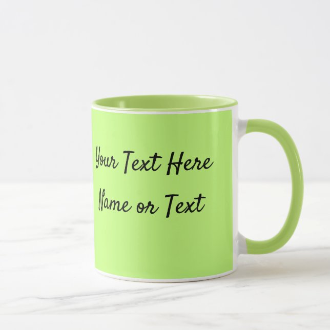 Mug Soft Green Personnalisez Message Coffee Cup Cadeau (Droite)