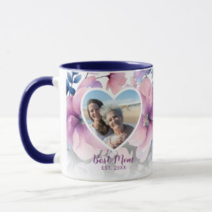 Mug Soft Oink Floral Heart Photo Cadeau de la fête des