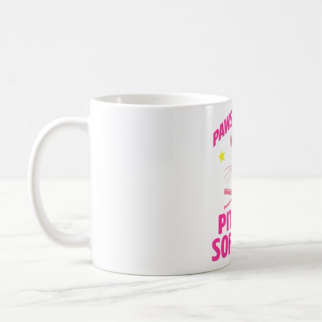 Mug Softball Amoureux des chats Pitcher Softball Catch (Gauche)