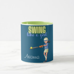 Mug Softball comme une fille