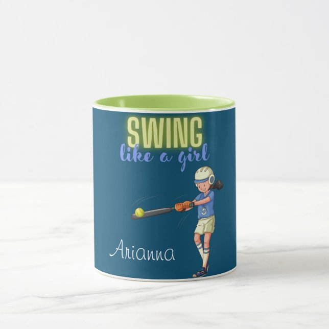 Mug Softball comme une fille  (Centre)