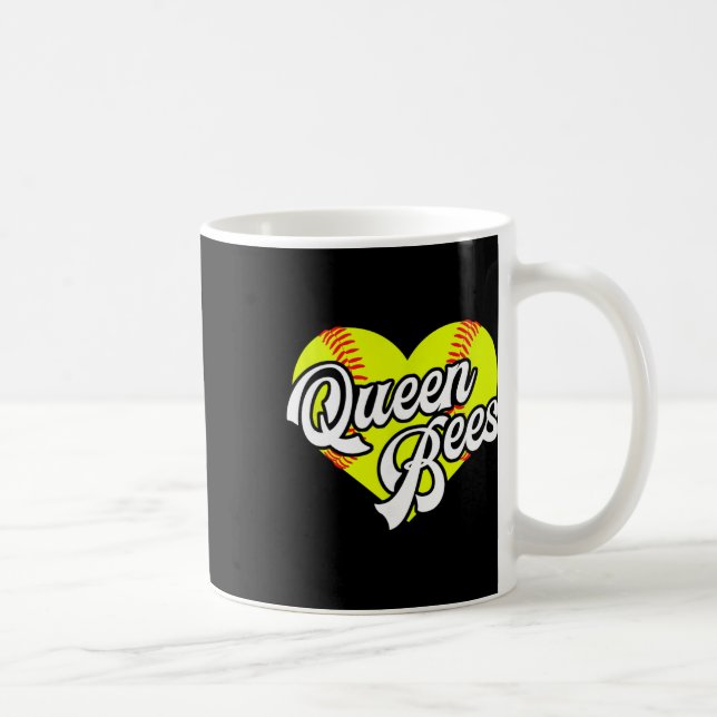 Mug Softball Heart Queen Bees Team T-ball League Girls (Droite)