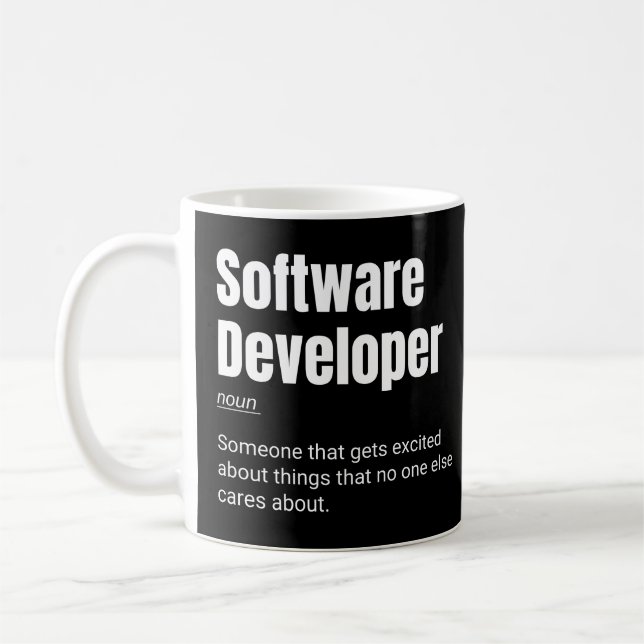 Mug Software Developer Funny Programmer Definition (Gauche)