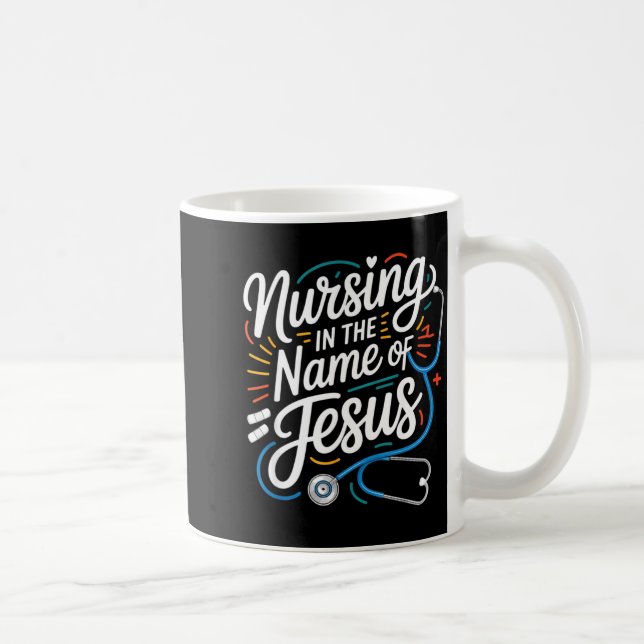 Mug Soins au nom de Jésus infirmière chrétienne Infirm (Droite)