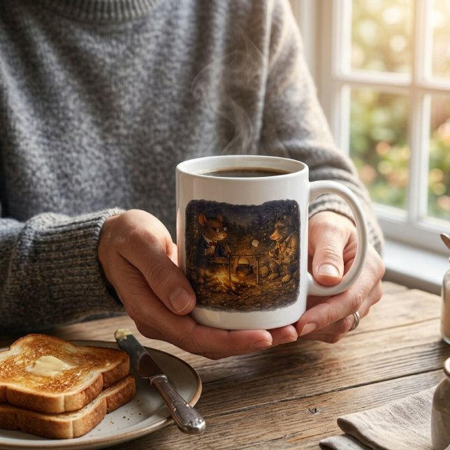 Mug Soirée au feu de camp de Tux et Twitch (Créateur téléchargé)