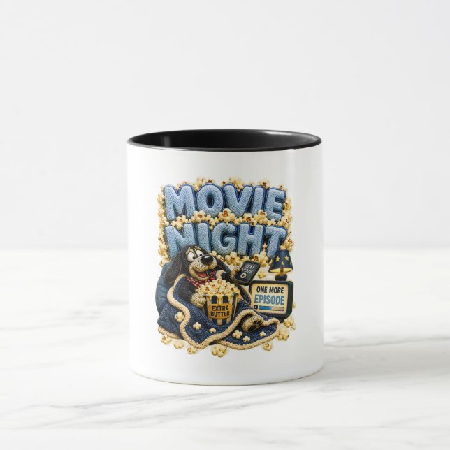 Mug Soirée Ciné SVP Pause Drôle et Confortable (Centre)