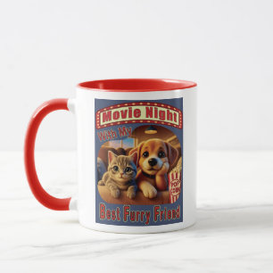 Mug Soirée Cinéma - Meilleur Ami à Fourrure - Chat et