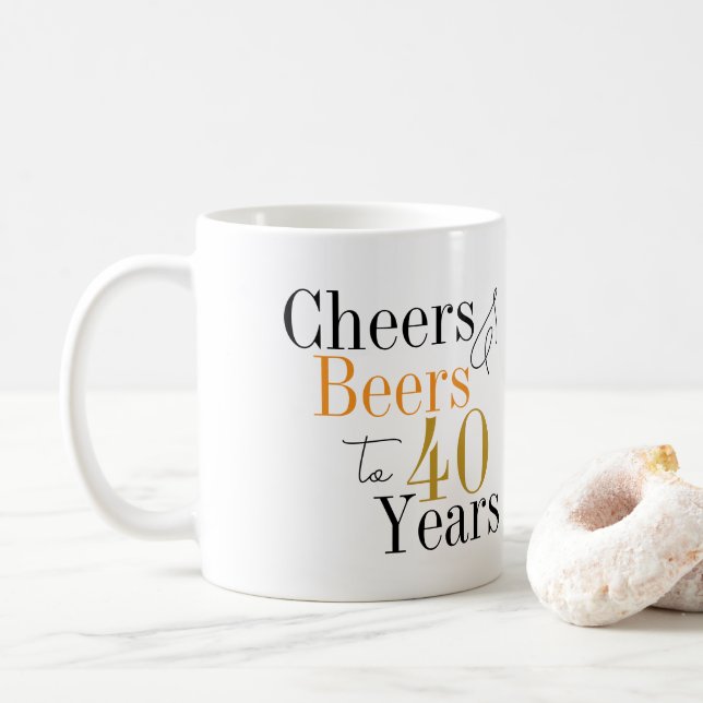 Mug Soirée d'anniversaire 40e Soirée au minimum de biè (Avec donut)
