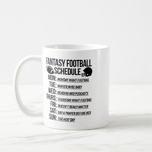 Mug Soirée de draft de football fantastique  (Gauche)
