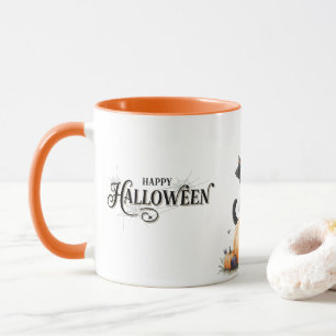 Mug Soirée d'Halloween charmante Sorcière, Citrouilles
