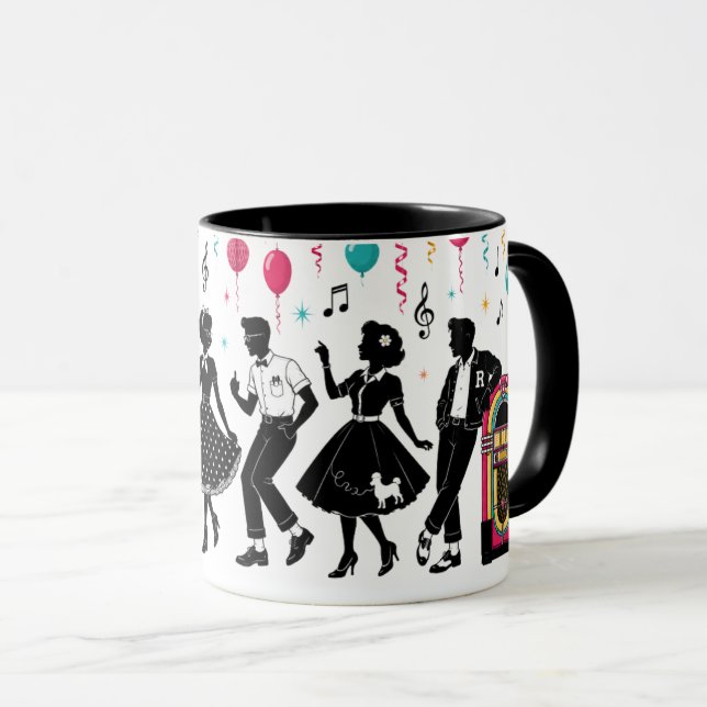 Mug Soirée Jukebox Sock Hop des Années 50 (Devant droit)