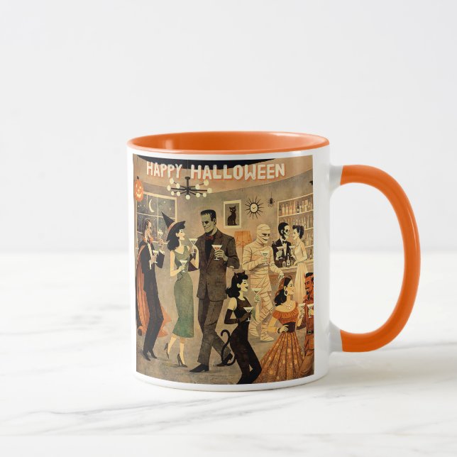 Mug Soirée Martini Halloween Rétro Milieu de Siècle 40 (Droite)