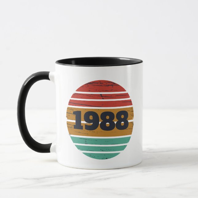 Mug Soirée personnalisée vintage de 35 ans (Gauche)