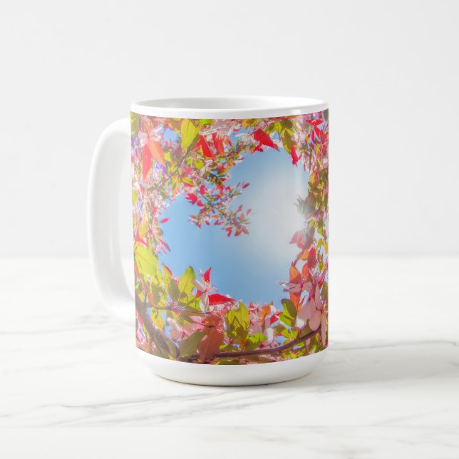 Mug Sois ma Valentine Nature fleurit Coeur en fleurs (Devant gauche)