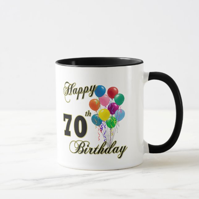 Mug Soixante-dixième cadeaux d'anniversaire et (Droite)