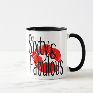 Mug Soixante et fabuleux avec Hot Red Lips