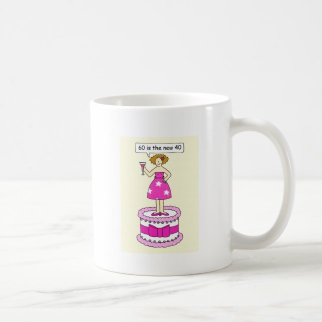 Mug soixantième L'humour d'anniversaire pour elle, 60 (Droite)