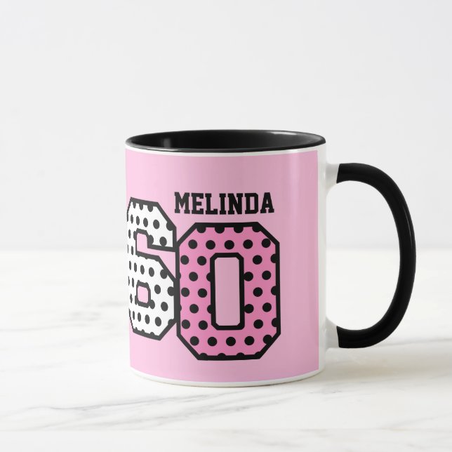 Mug soixantième Nom fait sur commande V04E de POIS (Droite)