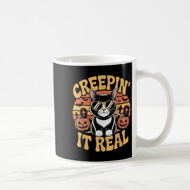 Mug Soky Cute Creen' It Real Funny Chat Halloween Pun  (Droite)