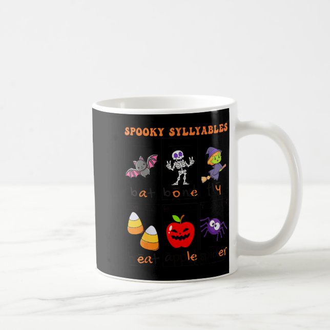 Mug Soky Syllables Teacher Funny Halloween Educational (Droite)