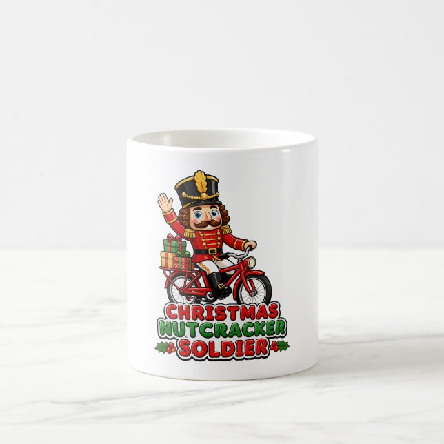 Mug Soldat Casse-Noisette de Noël à Vélo (Centre)