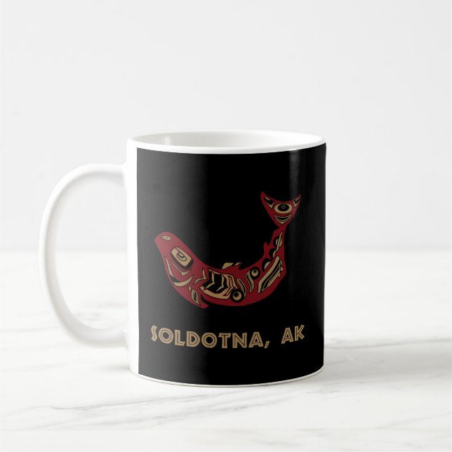 Mug Soldotna Alaska Amérindiens Saumons Poisson (Gauche)