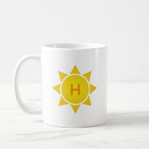 Mug Soleil à dégradé jaune avec monogramme à une lettr