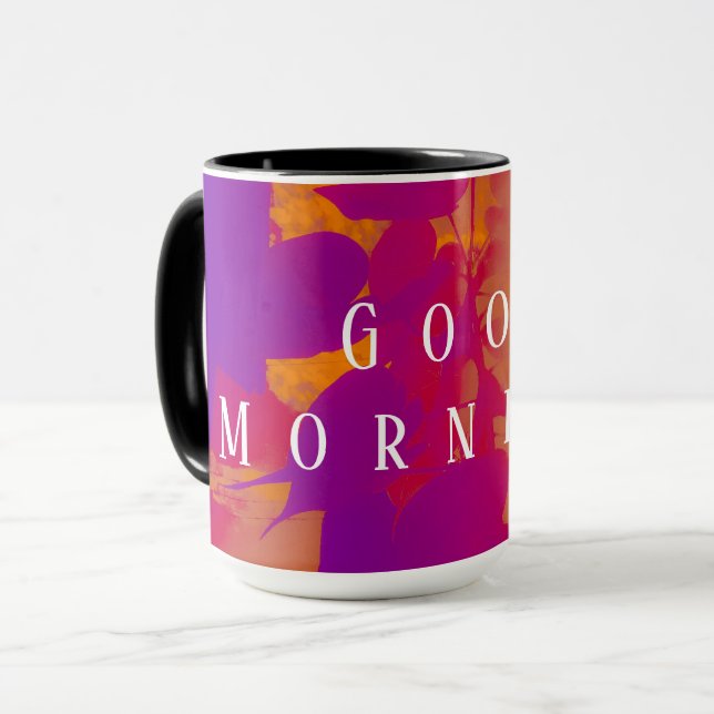 Mug Soleil abstrait brille à travers les feuilles (Devant gauche)