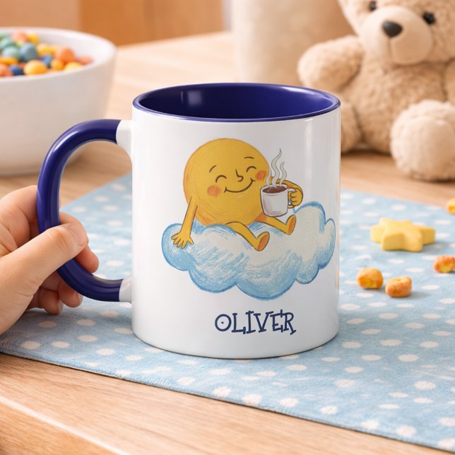 Mug Soleil adorable buvant du chocolat chaud Enfants (Créateur téléchargé)