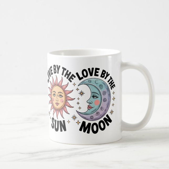 Mug Soleil arc-en-ciel moderne et lune (Droite)