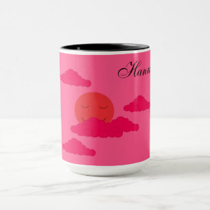 Mug Soleil de réglage orange dans le ciel rouge