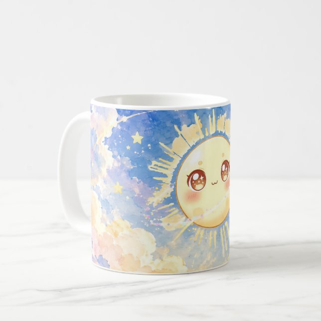 Mug Soleil et Étoiles Mignon (Devant gauche)