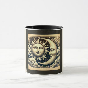 Mug Soleil et Lune Célestes Vintage 