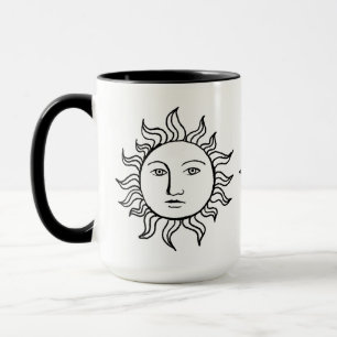 Mug Soleil et Lune Retro Magique Vintage cuisine céles