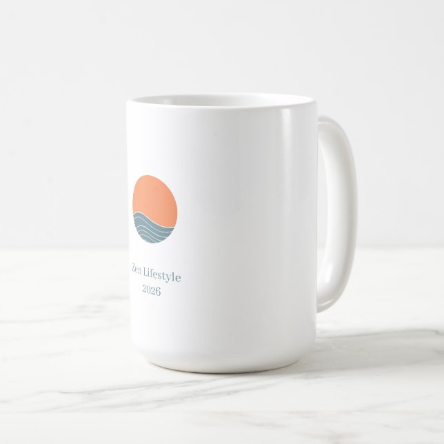 Mug Soleil et Mer Esthétique Japonais (Devant droit)