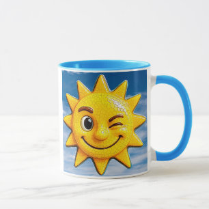 Mug soleil joyeux avec clin d’œil