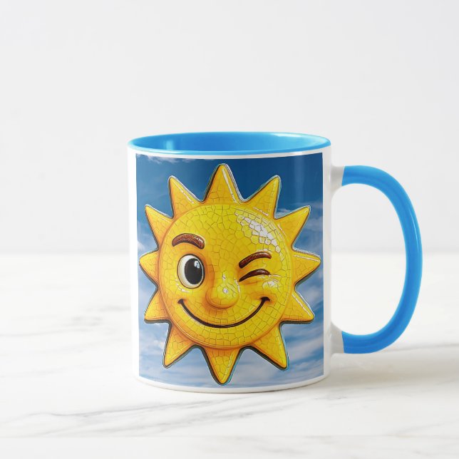 Mug soleil joyeux avec clin d’œil (Droite)
