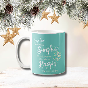 Mug Soleil Personnalisé Vous Me Rendre Heureux Bleu Tu