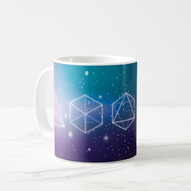 Mug solides de Platon symbole 3D univers (Devant gauche)