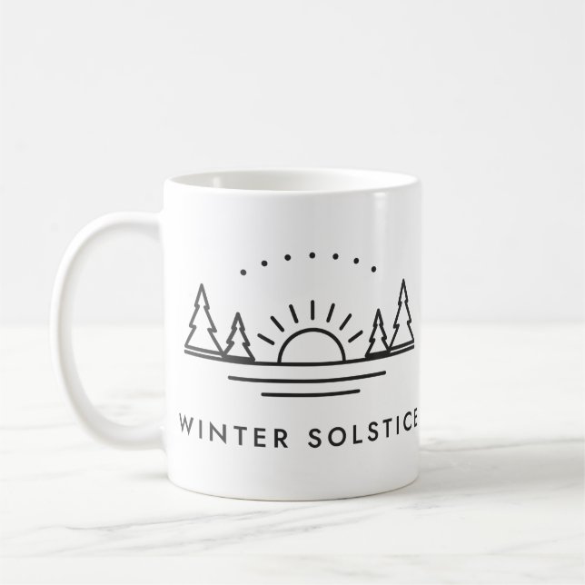 Mug Solstice d'hiver Soleil bas et Pins Linéaire (Gauche)