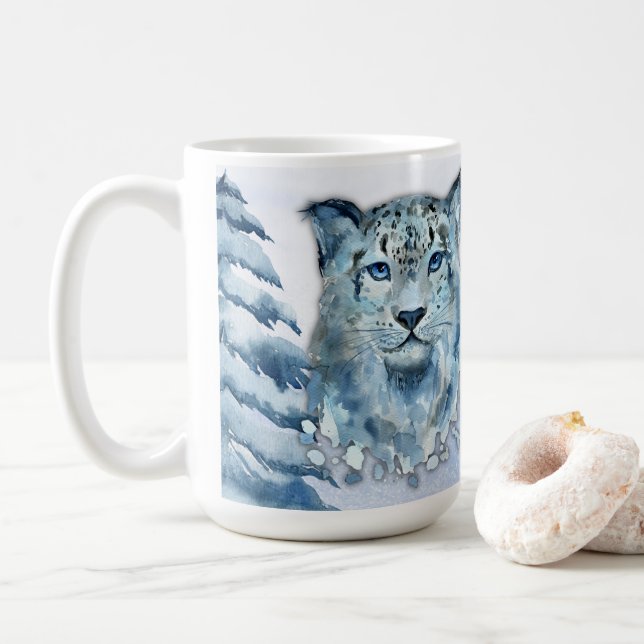 Mug Solstice neige léopard d'hiver (Avec donut)